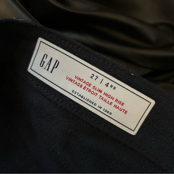 ❤️ NWT GAP High Rise Vegan Leather Vintage Slim Pant Black Size 27 - Picture 6 of 11